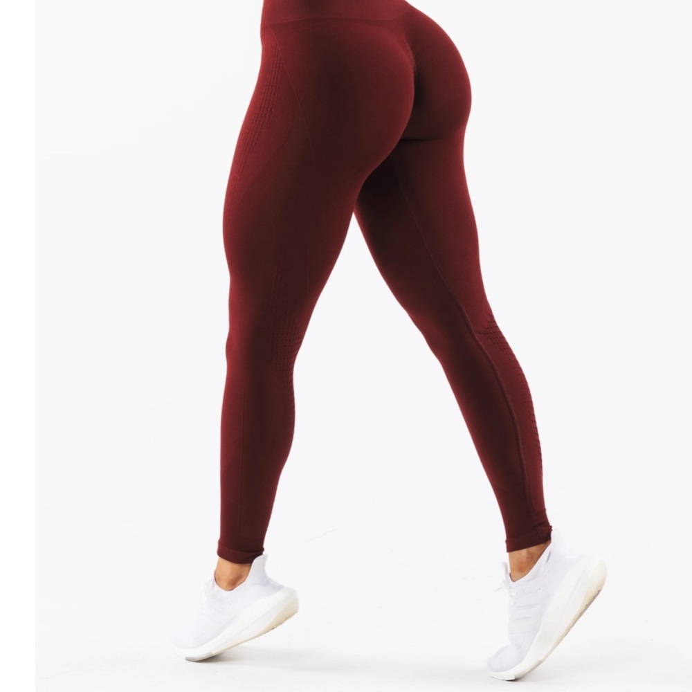 Alphalete leggings. Color name New Burgundy. Limited color.
